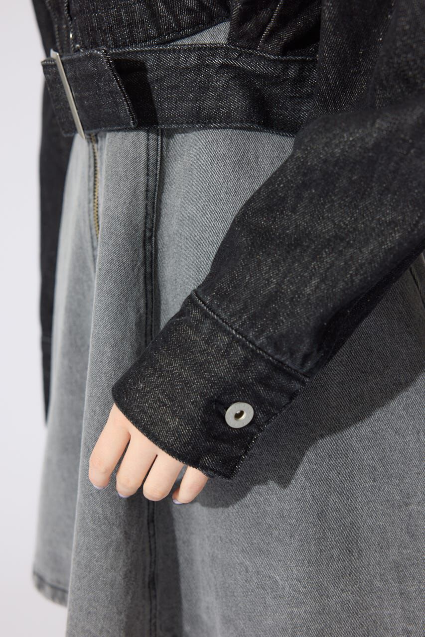 rienda「ベルト付きデニムジャケット」|デニムジャケット|