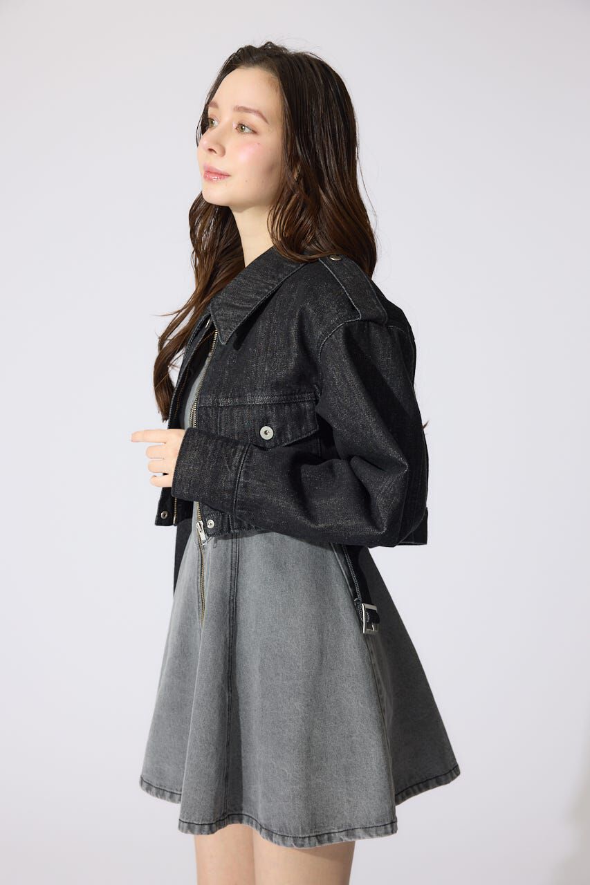 rienda「ベルト付きデニムジャケット」|デニムジャケット|