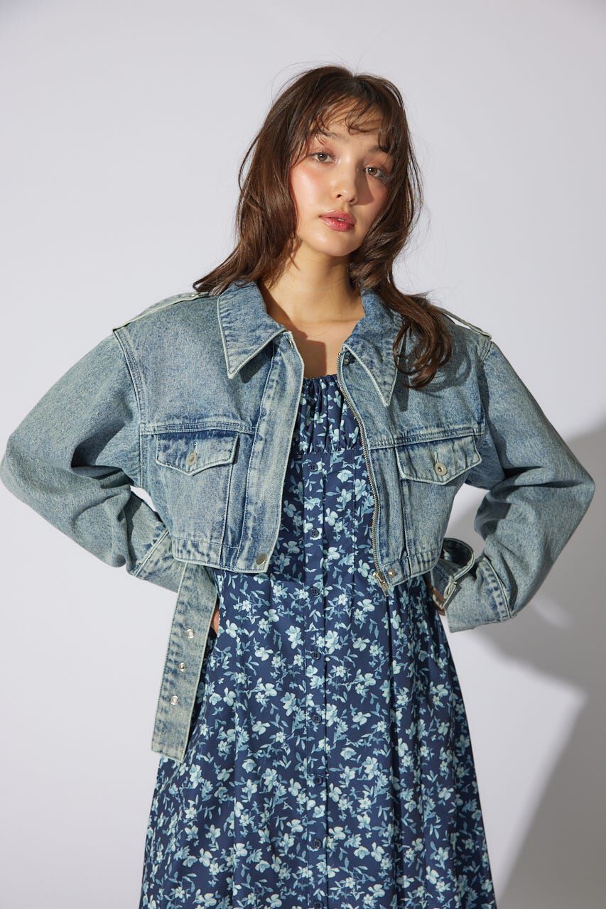 rienda「ベルト付きデニムジャケット」|デニムジャケット|BLU