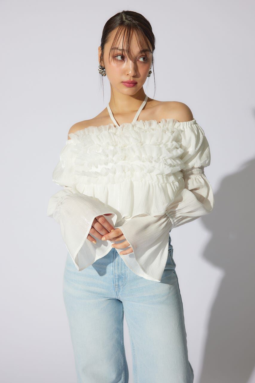 rienda「フリルオフショルブラウス」|シャツ・ブラウス|WHT