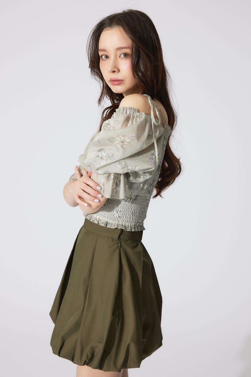 rienda「パフスリーブシャーリングブラウス」|シャツ・ブラウス|