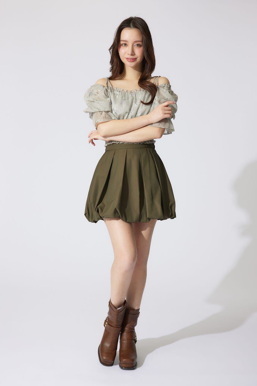 rienda「パフスリーブシャーリングブラウス」|シャツ・ブラウス|