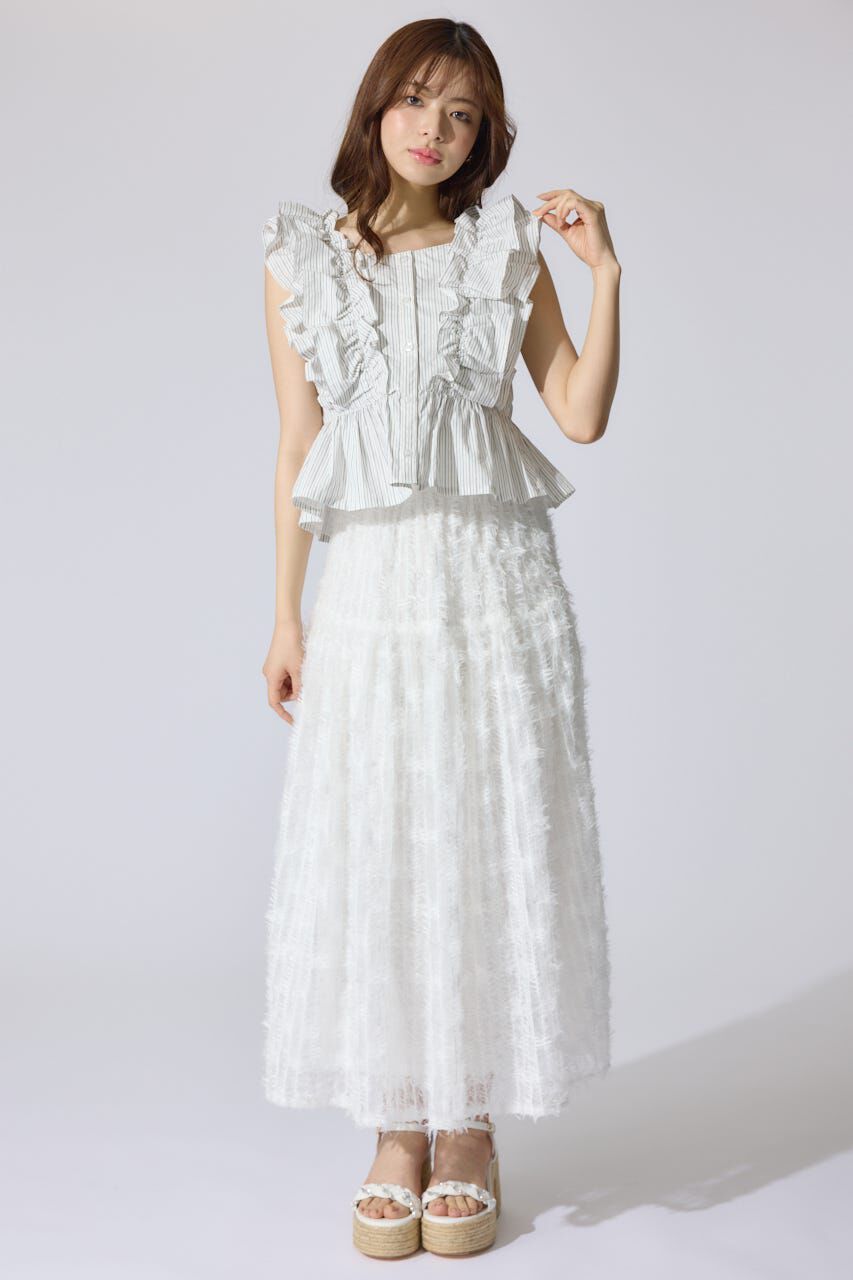 rienda「ダブルフリルブラウス」|シャツ・ブラウス|