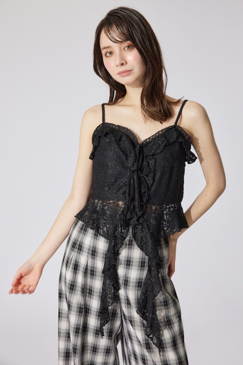 rienda「シンメトリーキャミトップス」|キャミソール|BLK