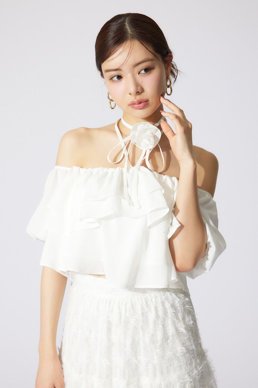 rienda「バルーンオフショルティアードブラウス」|シャツ・ブラウス|