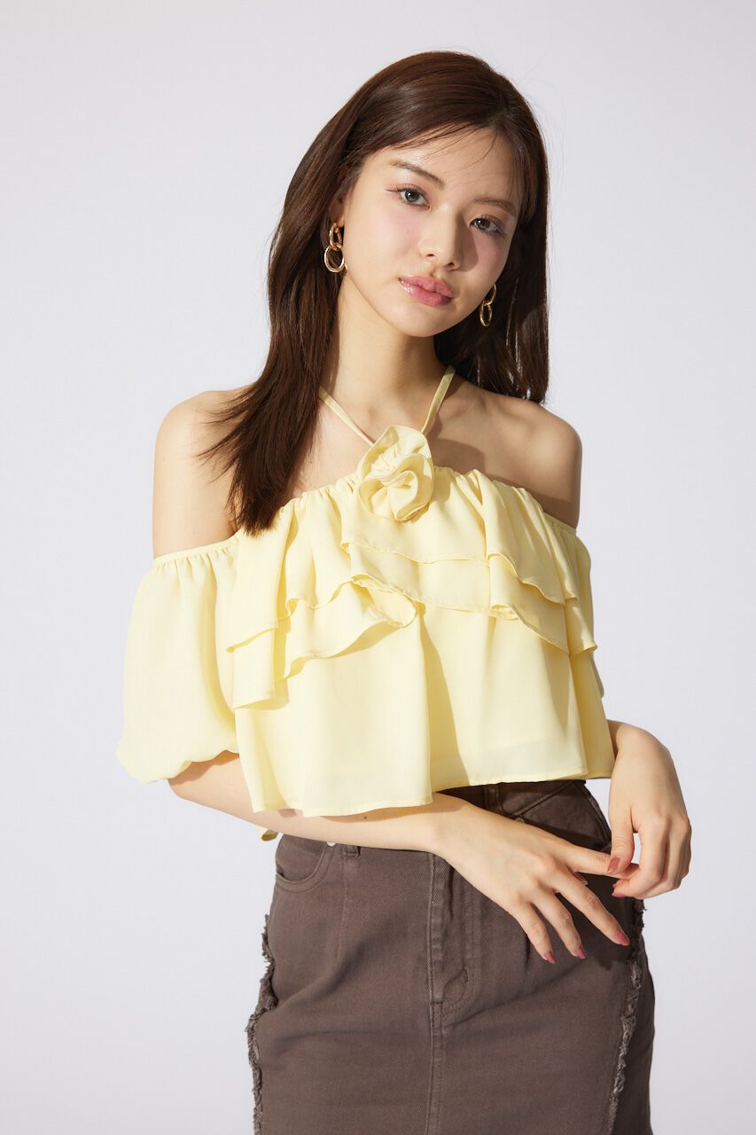 rienda「バルーンオフショルティアードブラウス」|シャツ・ブラウス|