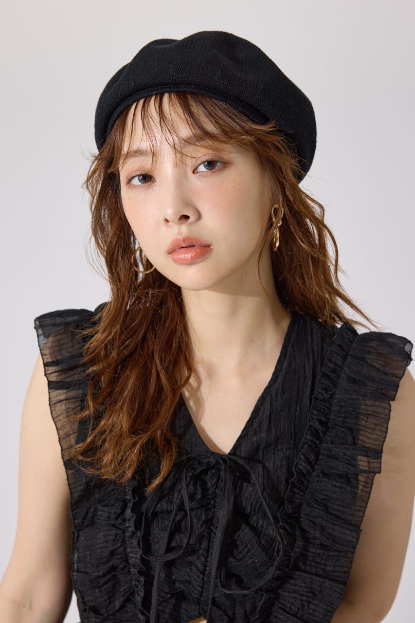 rienda「メッシュコットンベレー帽」|その他|BLK