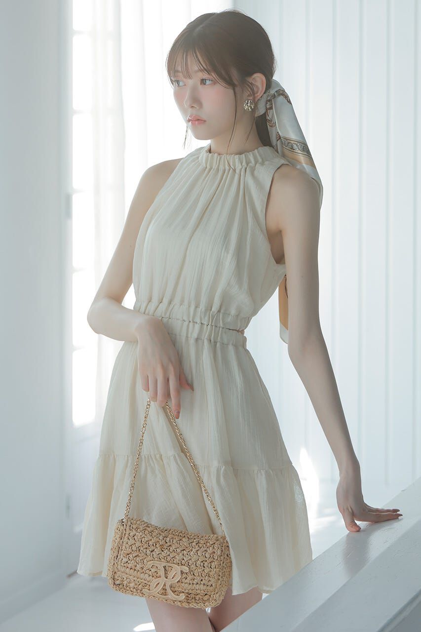 rienda「ホルターネックギャザーミニフレアワンピース」|ワンピース|IVOY3