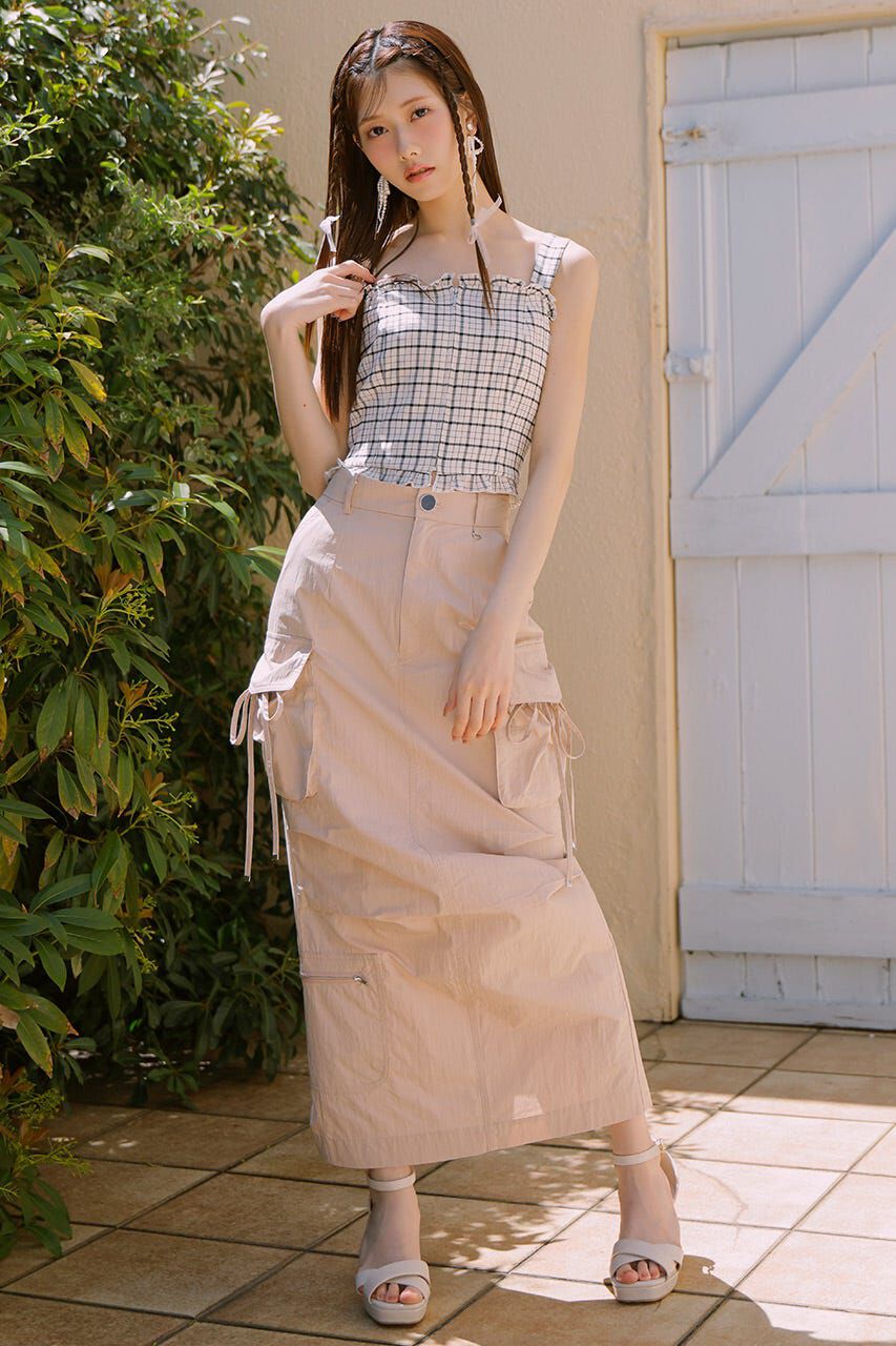 rienda「タイトカーゴジャストウエストスカート」|スカート|L/PNK1