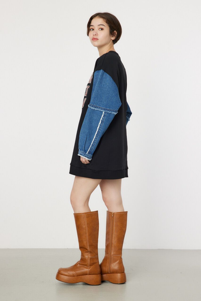 RODEO CROWNS「デニムドッキングスウェットワンピース」|ワンピース|