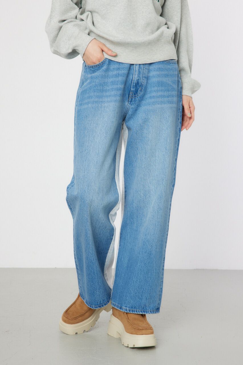 RODEO CROWNS「デニムコンビワイドパンツ」|デニム|