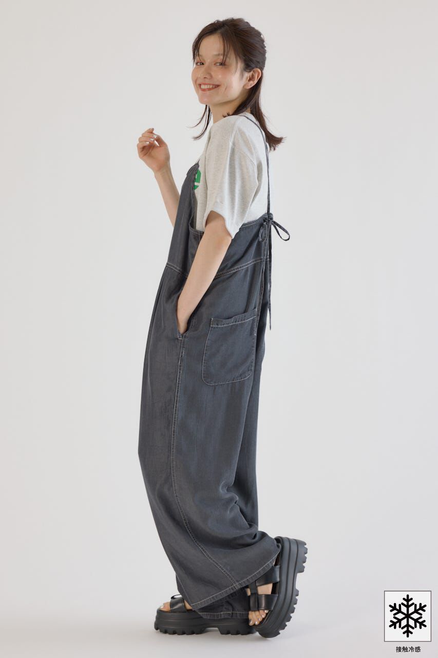 RODEO CROWNS「クールデニムリボンサロペット」|その他|BLK