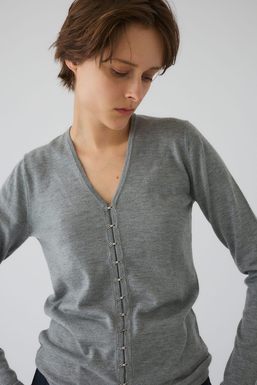 RIM.ARK 「Many hook V neck tops」|ニット・セーター|GRY