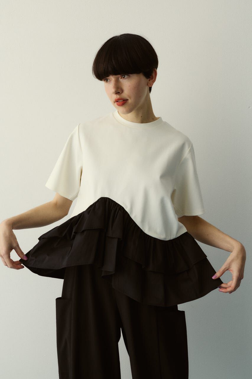 HeRIN.CYE「Frill hem ponte tops」|Tシャツ・カットソー|
