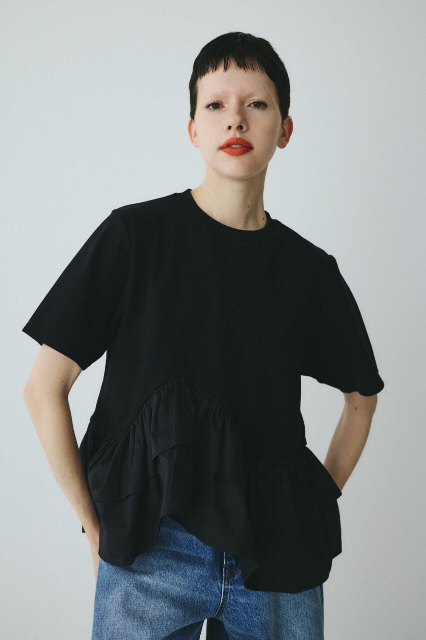 HeRIN.CYE「Frill hem ponte tops」|Tシャツ・カットソー|