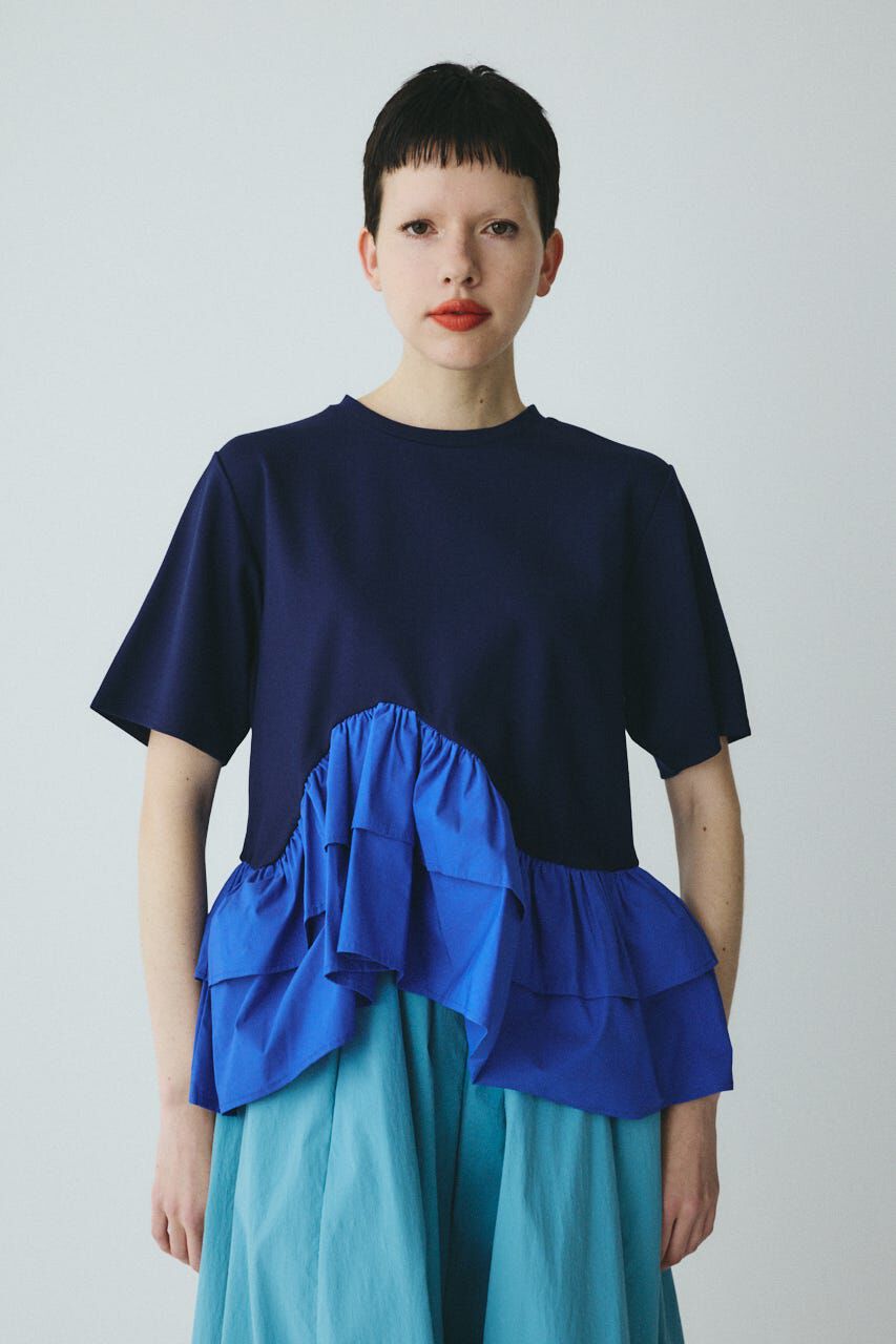 HeRIN.CYE「Frill hem ponte tops」|Tシャツ・カットソー|NVY