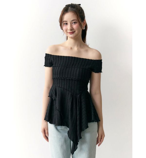 CALNAMUR「アシンメトリーヘムウェーブトップス」|Tシャツ・カットソー|