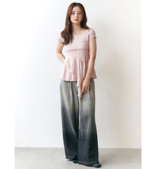CALNAMUR「アシンメトリーヘムウェーブトップス」|Tシャツ・カットソー|