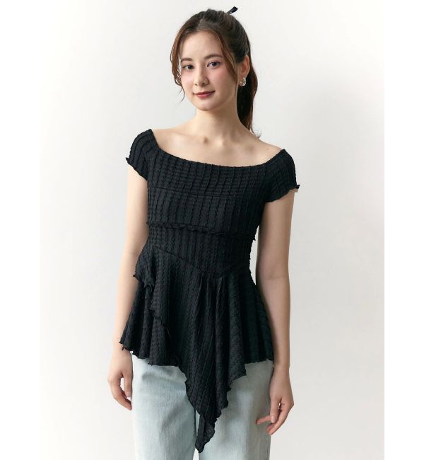 CALNAMUR「アシンメトリーヘムウェーブトップス」|Tシャツ・カットソー|