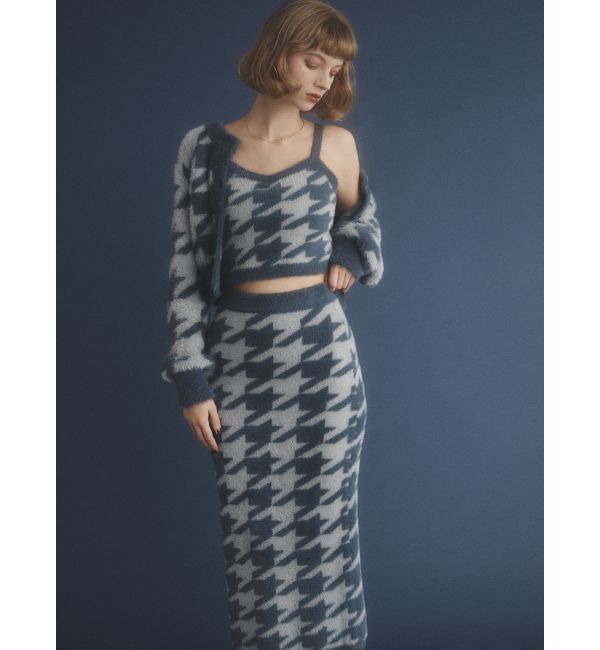 RESEXXY「ハウンドトゥースシャギーニットスカート【セットアップ着用可能】」|スカート|