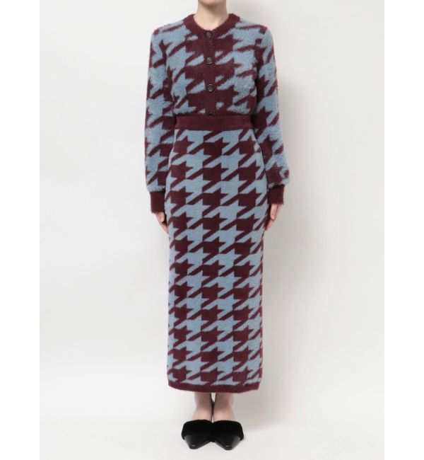 RESEXXY「ハウンドトゥースシャギーニットスカート【セットアップ着用可能】」|スカート|