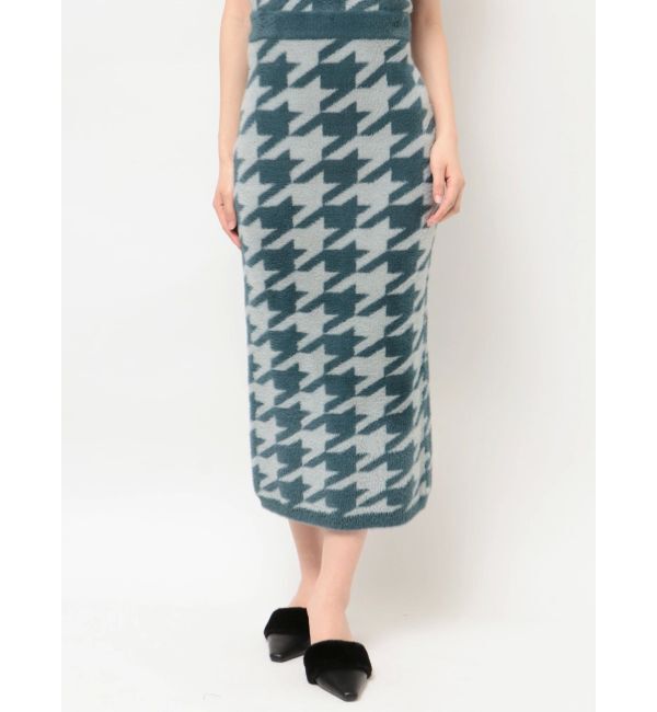 RESEXXY「ハウンドトゥースシャギーニットスカート【セットアップ着用可能】」|スカート|