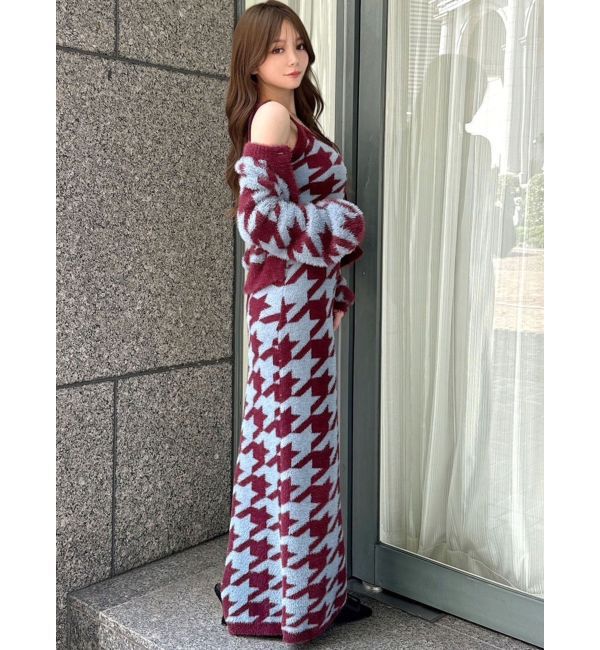 RESEXXY「ハウンドトゥースシャギーニットスカート【セットアップ着用可能】」|スカート|