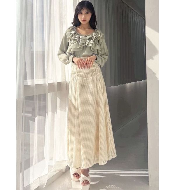 RESEXXY「ギャザーレースフレアスカート」|スカート|