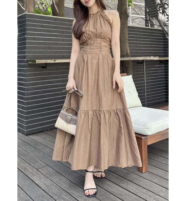 dazzlin「【再生産】アメスリフリルシェイプワンピース」|ワンピース|ブラウン