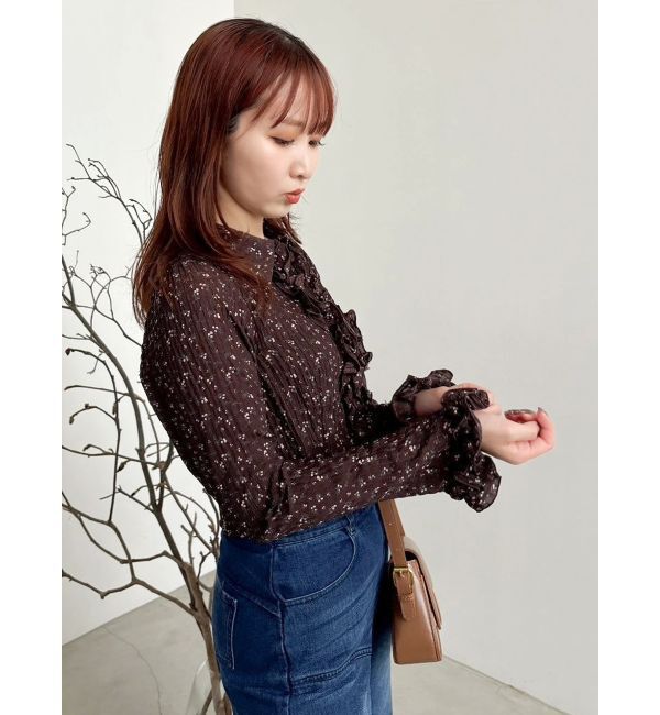 dazzlin「シュリンクフラワーショートシャツ」|シャツ・ブラウス|