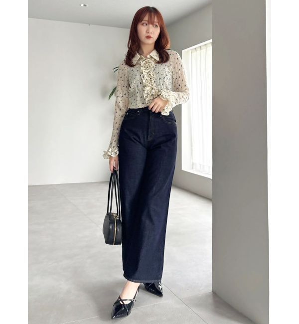 dazzlin「シュリンクフラワーショートシャツ」|シャツ・ブラウス|