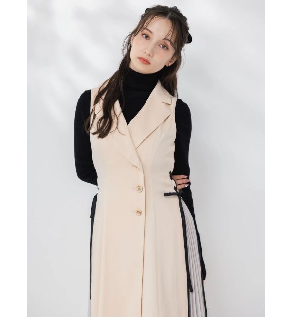 dazzlin「【新色あり】サイドプリーツテーラーワンピース」|ワンピース|