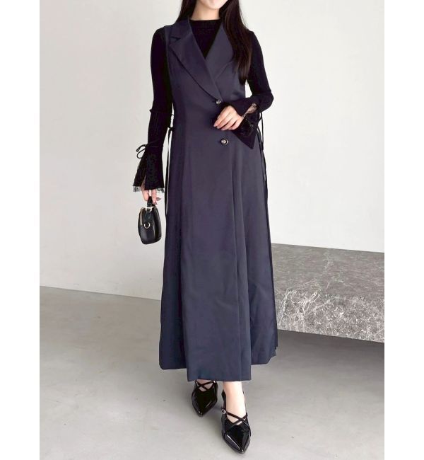 dazzlin「【新色あり】サイドプリーツテーラーワンピース」|ワンピース|