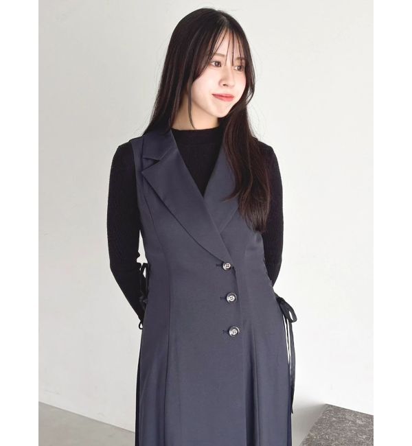 dazzlin「【新色あり】サイドプリーツテーラーワンピース」|ワンピース|