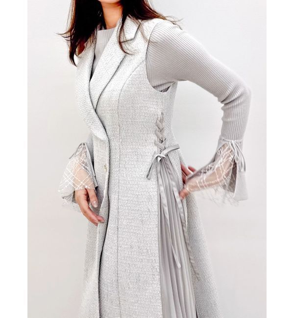 dazzlin「【新色あり】サイドプリーツテーラーワンピース」|ワンピース|