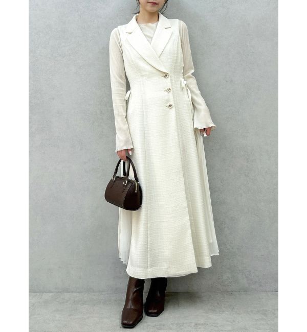 dazzlin「【新色あり】サイドプリーツテーラーワンピース」|ワンピース|