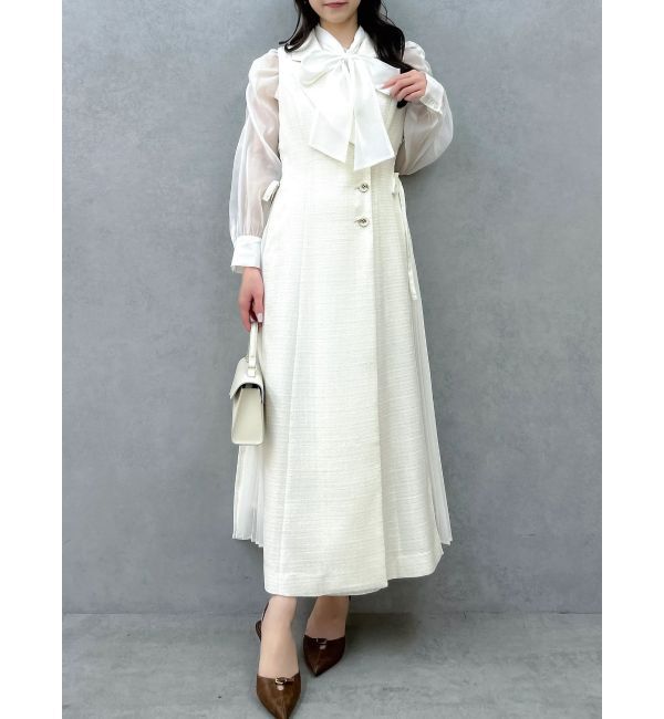 dazzlin「【新色あり】サイドプリーツテーラーワンピース」|ワンピース|