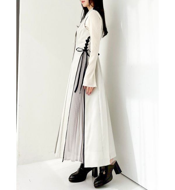 dazzlin「【新色あり】サイドプリーツテーラーワンピース」|ワンピース|