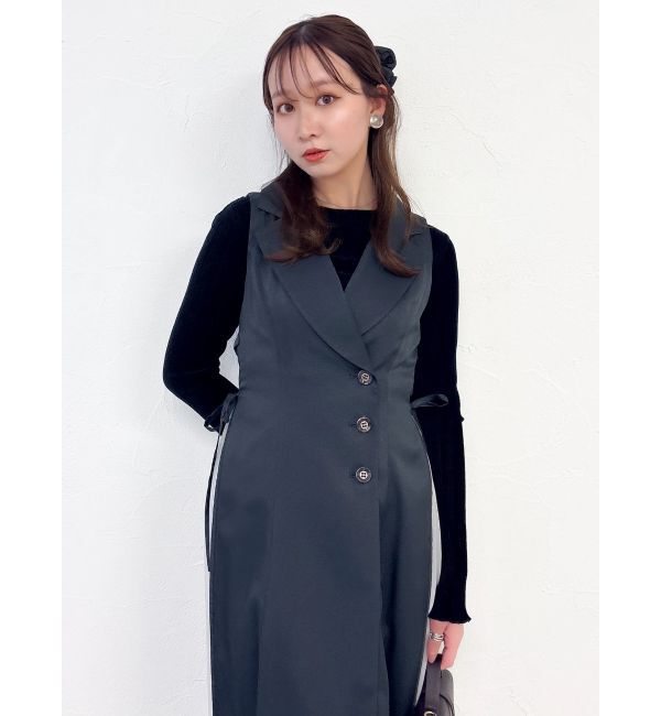 dazzlin「【新色あり】サイドプリーツテーラーワンピース」|ワンピース|