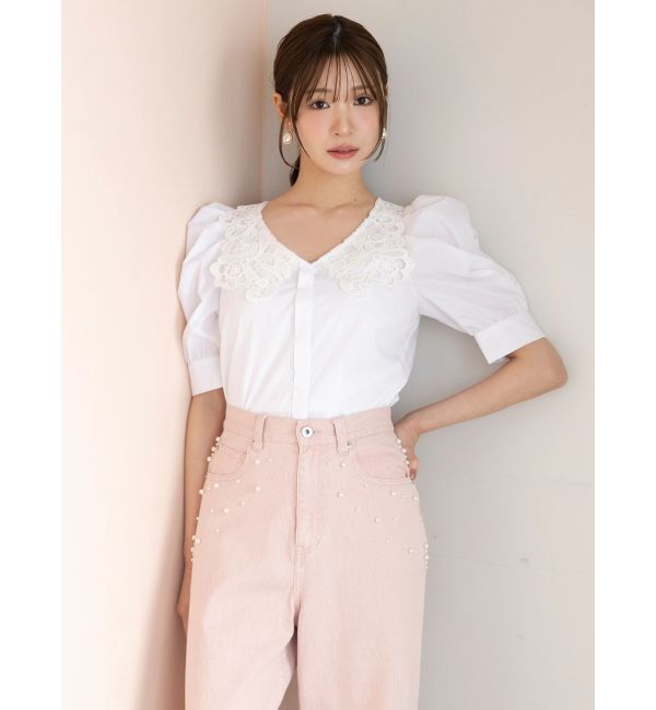 MERCURYDUO「パールデニムパンツ」|デニム|