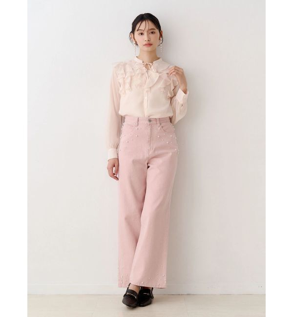 MERCURYDUO「パールデニムパンツ」|デニム|