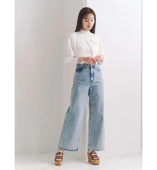 MERCURYDUO「パールデニムパンツ」|デニム|