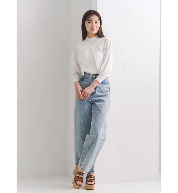 MERCURYDUO「パールデニムパンツ」|デニム|