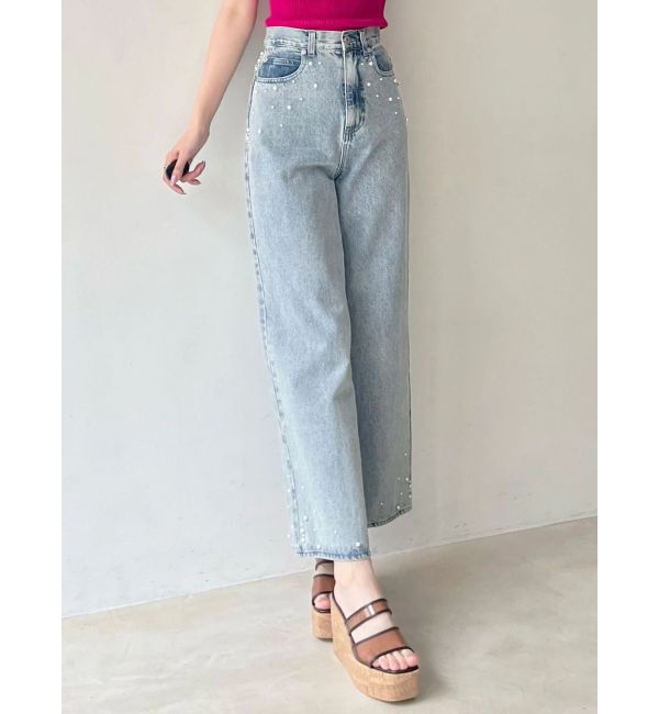 MERCURYDUO「パールデニムパンツ」|デニム|