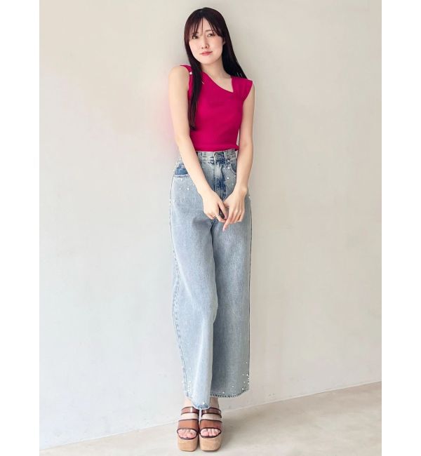 MERCURYDUO「パールデニムパンツ」|デニム|