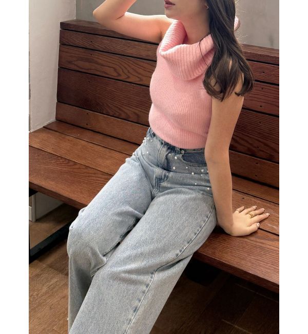 MERCURYDUO「パールデニムパンツ」|デニム|