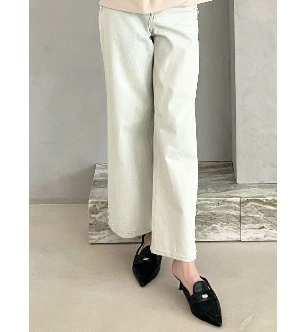 MERCURYDUO「パールデニムパンツ」|デニム|