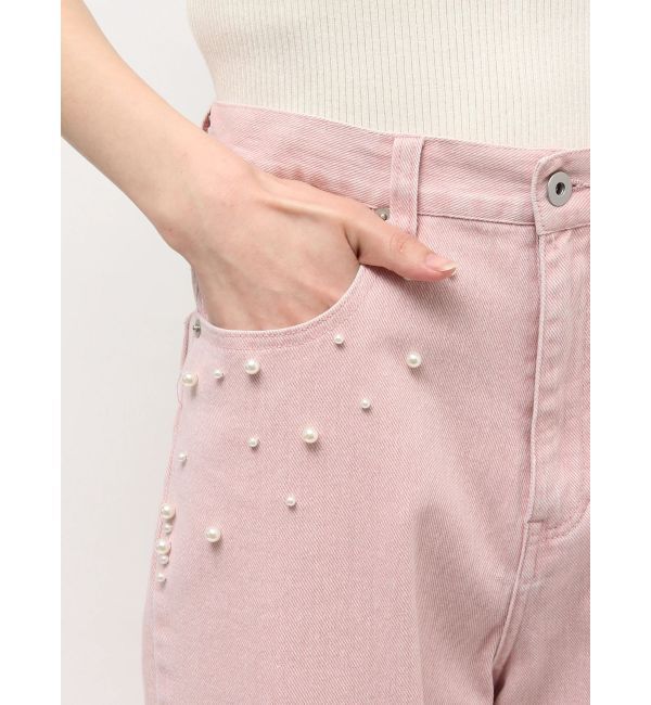 MERCURYDUO「パールデニムパンツ」|デニム|