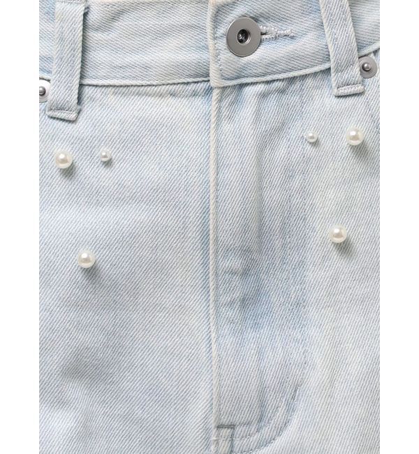 MERCURYDUO「パールデニムパンツ」|デニム|