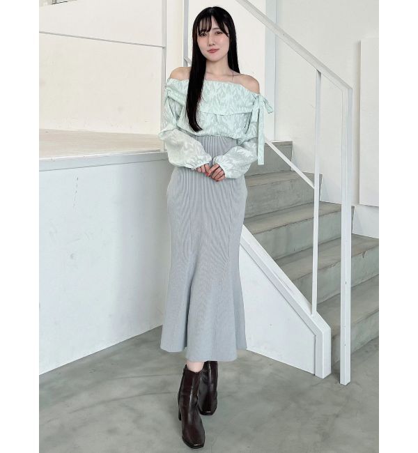 MERCURYDUO「ブラウスドッキングニットワンピース」|ワンピース|